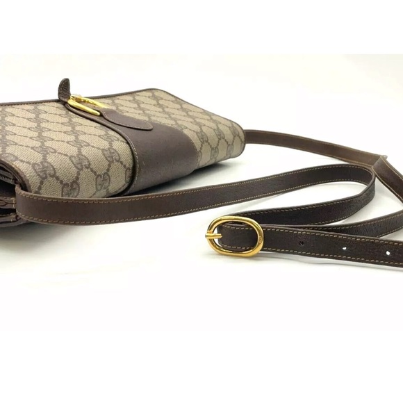 GUCCI GG Supreme Horse Bit Brown Clutch & Crossbody Bag Two Tone Hardware EUC - Picture 14 of 16